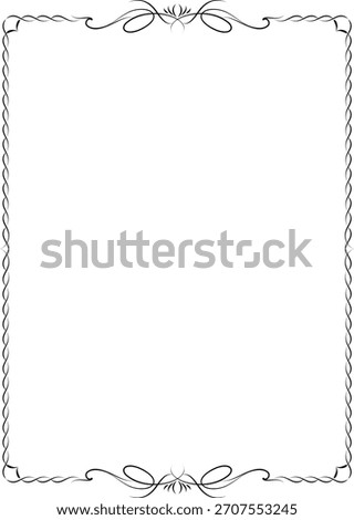 Decorative certificate border created with elegant swirling linework and flowing ornamental curves