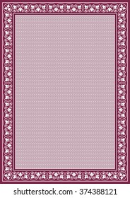 Decorative  certificate frame and tangier grid. Line weight is 0.1 mm. A4 page format.