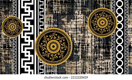 Decorative chains with baroque pattern. Vector Illustration.