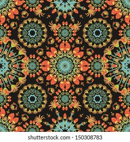 Decorative chaotic abstract floral pattern