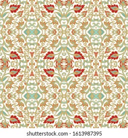 Decorative chaotic abstract floral pattern
