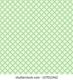 Decorative checkered monochrome pattern. Green seamless background