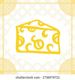 Queso y fondo decorativos. Ilustración del vector