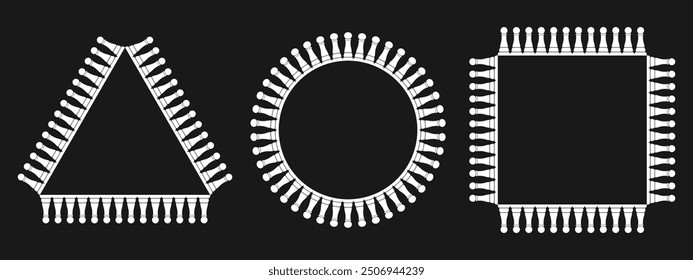 Plantilla decorativa del marco del diseño del ajedrez. Vector