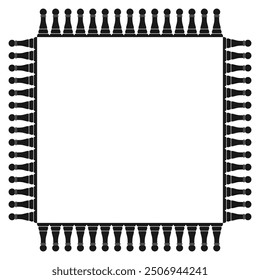 Decorative chess frame template isolated background. Vector