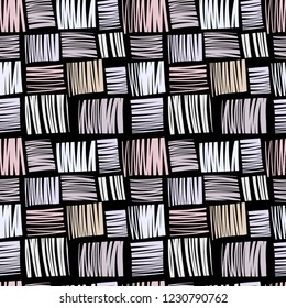 decorative chess pattern. seamless vector pattern on black background