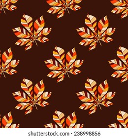 Decorative chestnut pink leaves - Vector silhouette. Illustration EPS