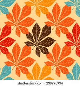 Decorative chestnut pink leaves - Vector silhouette. Illustration EPS