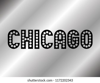 Decorative Chicago Text, Black and Grey Design