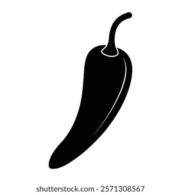 Decorative chili pepper silhouette illustration for graphics