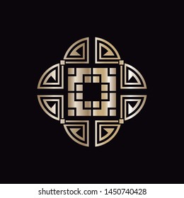 Decorative Chinese round ornament.   Vector.