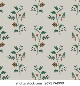 Padrão simples de flor de vetor chintz decorativo