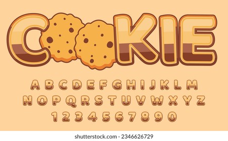 decorative chocolate cookie editable text effect vector design