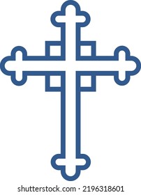DEcorative christian cross symbol. Holy trinity sign