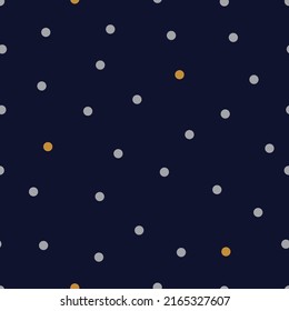 Decorative christmas abstract polka dots in the style of the 60s.
 Gold polka dot vector seamless pattern. Can be used in textile industry, paper, background, scrapbooking.