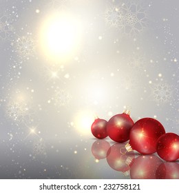 Decorative Christmas background with baubles