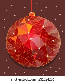 decorative Christmas background with big red Christmas ball,Christmas toy