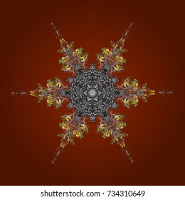Decorative christmas background with bokeh brown, gray and neutrals and snowflakes. Vector illustration.