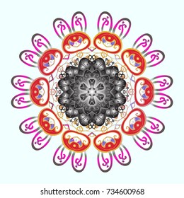 Decorative christmas background with bokeh neutral, gray and whites and snowflakes. Vector illustration.