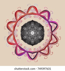Decorative christmas background with bokeh neutral, gray and pinks and snowflakes. Vector illustration.