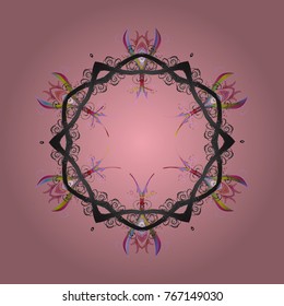 Decorative christmas background with bokeh pink, gray and neutrals and snowflakes. Vector illustration.