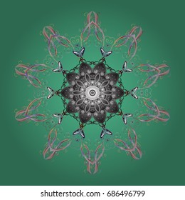 Decorative christmas background with bokeh s and snowflakes. Vector illustration.