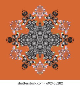 Decorative christmas background with bokeh s and snowflakes. Vector illustration.