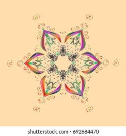 Decorative christmas background with bokeh s and snowflakes. Vector illustration.