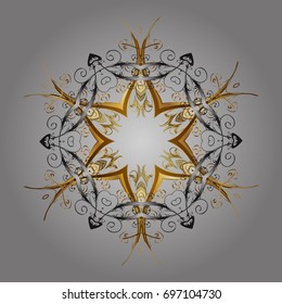 Decorative christmas background with bokeh s and snowflakes. Vector illustration.