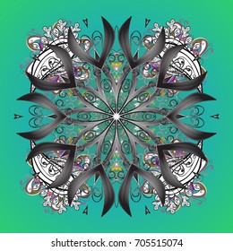 Decorative christmas background with bokeh s and snowflakes. Vector illustration.