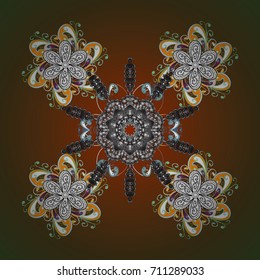 Decorative christmas background with bokeh s and snowflakes. Vector illustration.