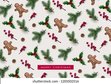 Decorative Christmas Background with Festive Elements