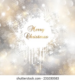 Decorative Christmas background with grunge snowflake design