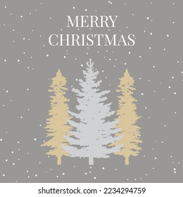 fondo navideño decorativo con diseño de árboles dibujados a mano y nieve
