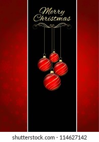 Decorative Christmas background with hanging baubles