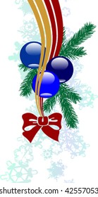 Decorative Christmas background with hanging baubles