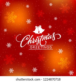 Decorative Christmas background with snowflake design. Greetings Merry Christmas.