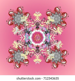 Decorative christmas background with snowflakes. Vector illustration.