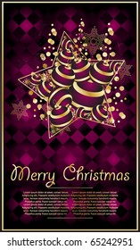 Decorative Christmas background, vector illustration.
