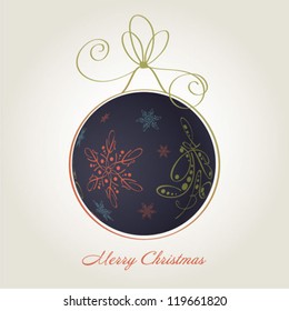 Decorative Christmas ball for a Christmas card