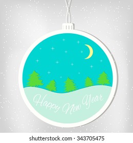 Decorative Christmas ball, vector Christmas card