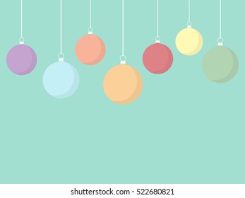 Decorative Christmas balls. Flat design style. Vector illustration