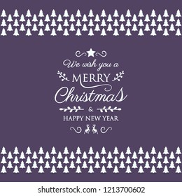 Decorative Christmas banner with decorations in retro style. Vector.