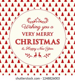 Decorative Christmas banner with decorations in retro style. Vector.