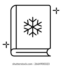 Icono de Vector de libro de Navidades decorativas con historia de Festiva y sensación acogedora