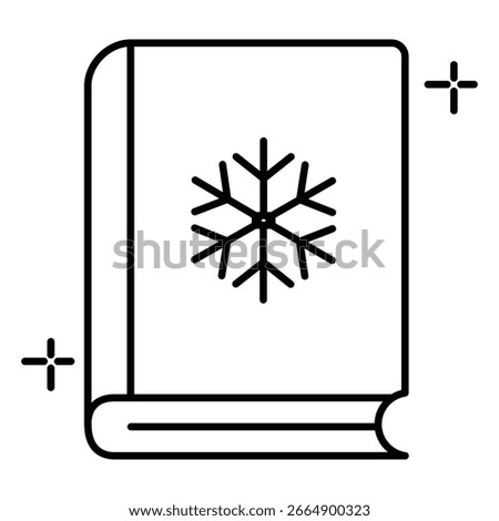 Decorative Christmas Book Vector Icon with Holiday Story and Cozy Feeling