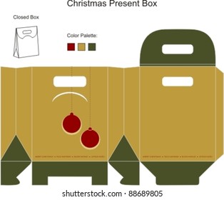 Decorative christmas box with die cut Christmas Ornaments