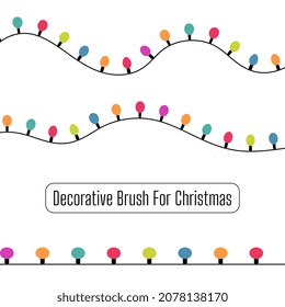 decorative Christmas bulb brush for Christmas designs, Hand drawn vector repeat pattern for textile, gift wrapper, fabric, web backdrop and packaging.