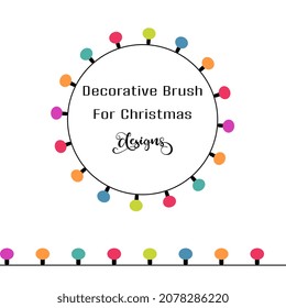 decorative Christmas bulb brush for Christmas designs, Hand drawn vector swatch for textile, gift wrapper, fabric, web backdrop and packaging.