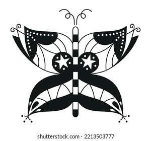 Decorative Christmas butterfly vector illustration